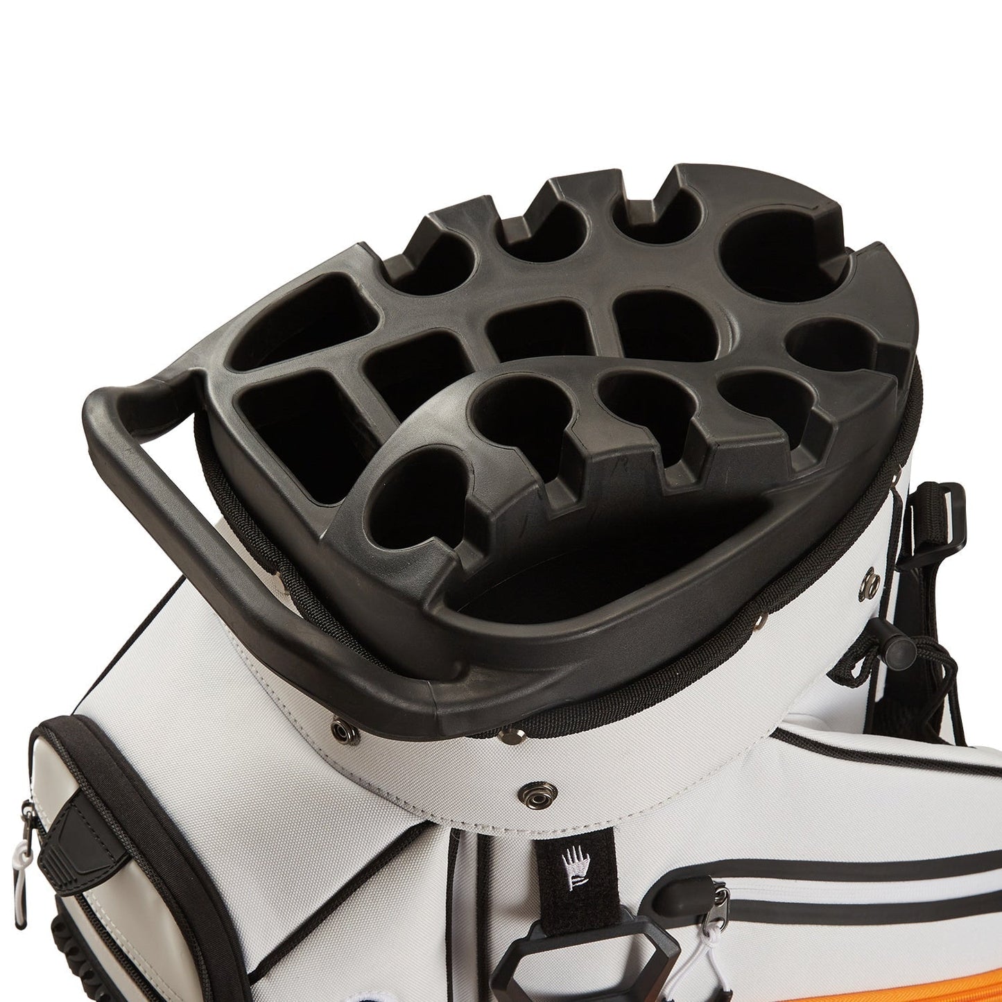 15-Way Full-Length Divider Golf Cart Bag-White Orange