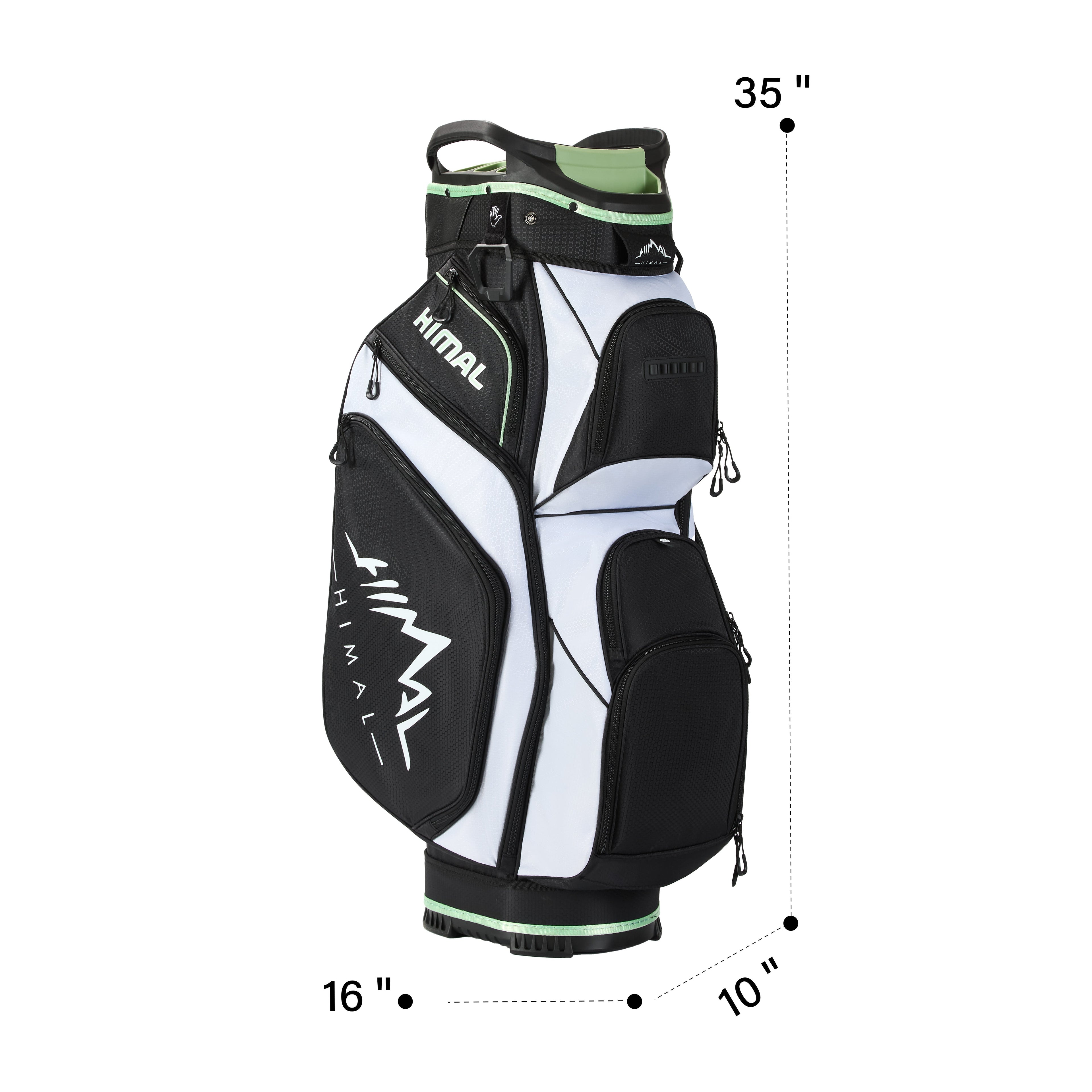 14-Way Full Length Premium Golf Cart Bag-Black White