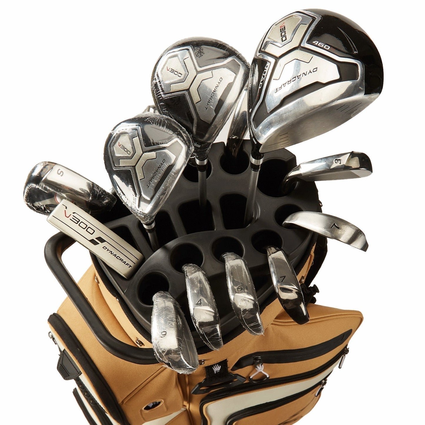 15-Way Full-Length Divider Golf Cart Bag-Beige