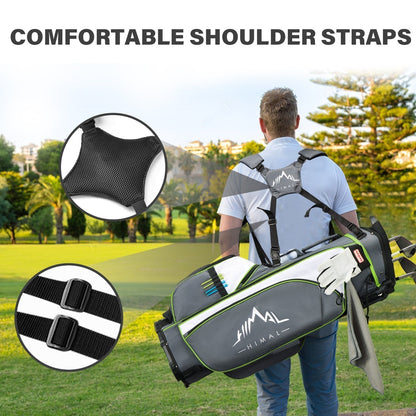 4-Way Golf Stand Bag-Steel Gray White