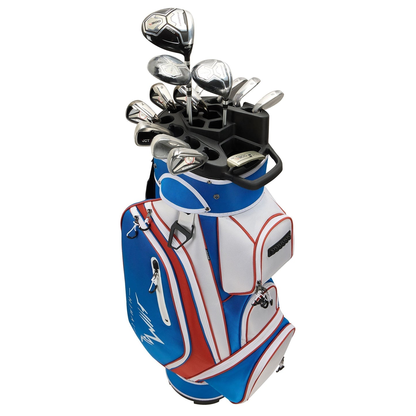 14-Way Golf Cart Bag Pro-Blue White