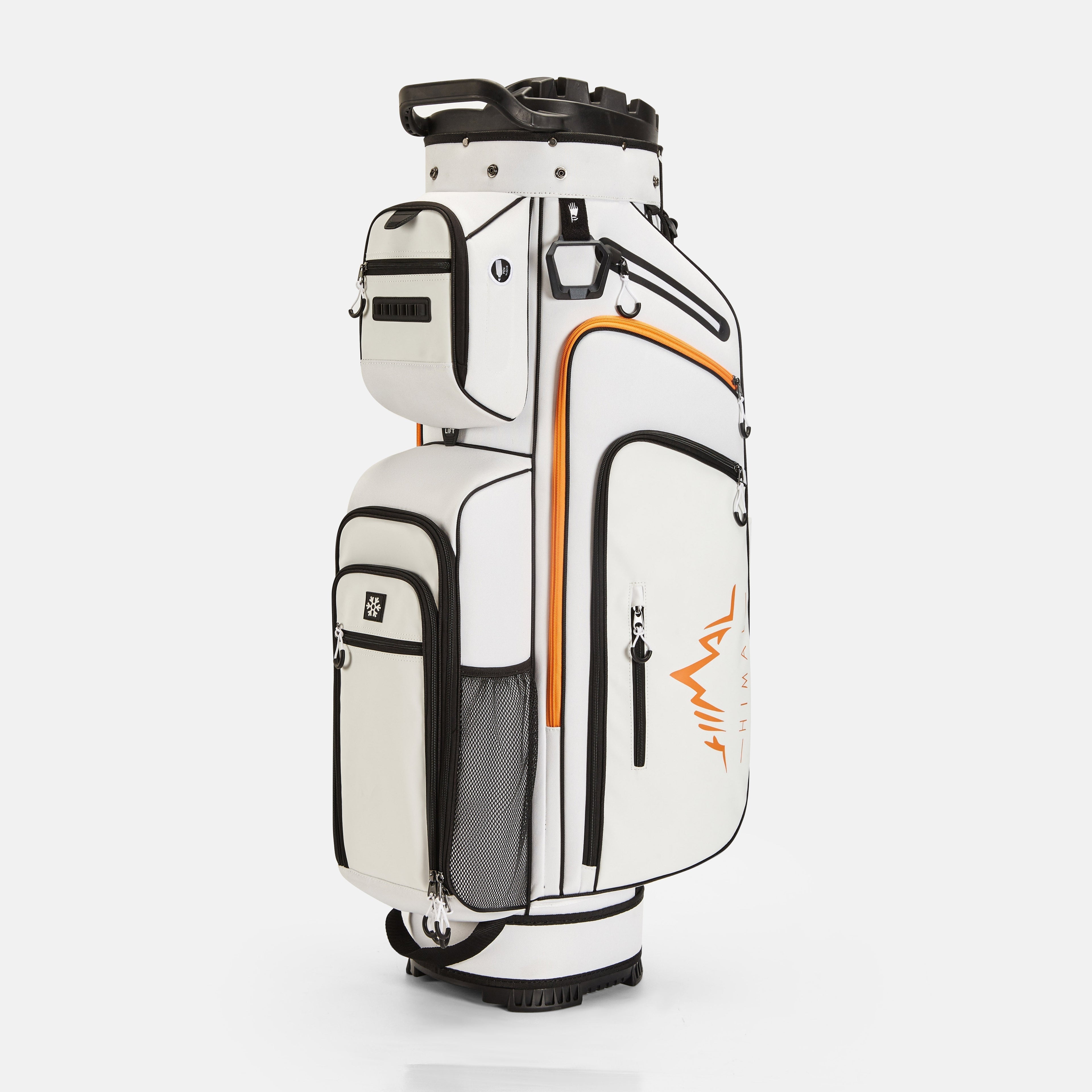 15-Way Full-Length Divider Golf Cart Bag-White Orange