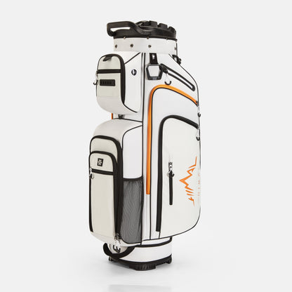 15-Way Full-Length Divider Golf Cart Bag-White Orange