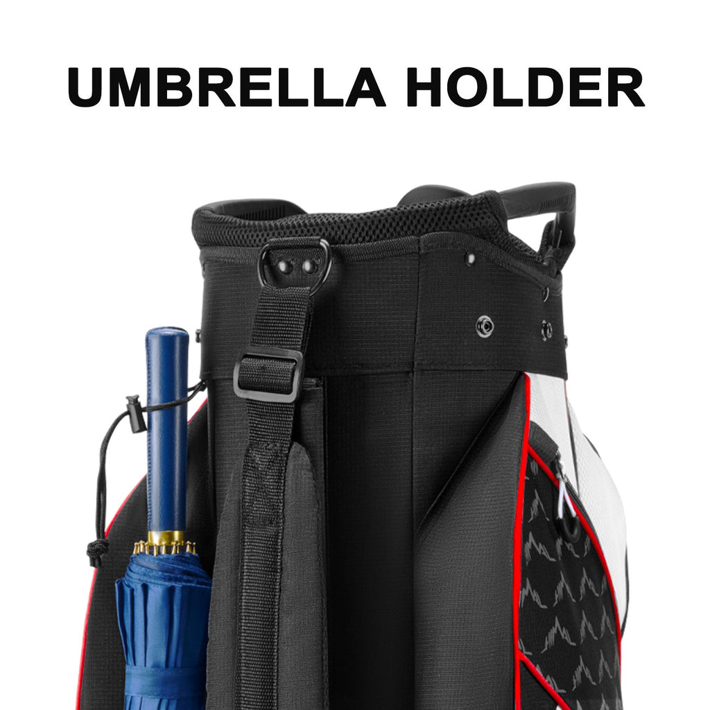 14 Way Golf Cart Bag-Black White