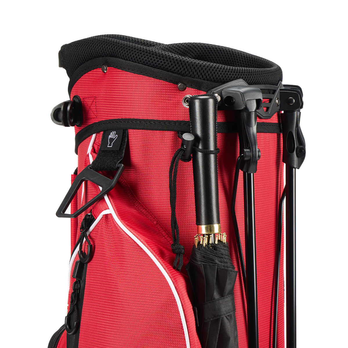 4-Way Full-Length Golf Stand Bag-Bright Red White