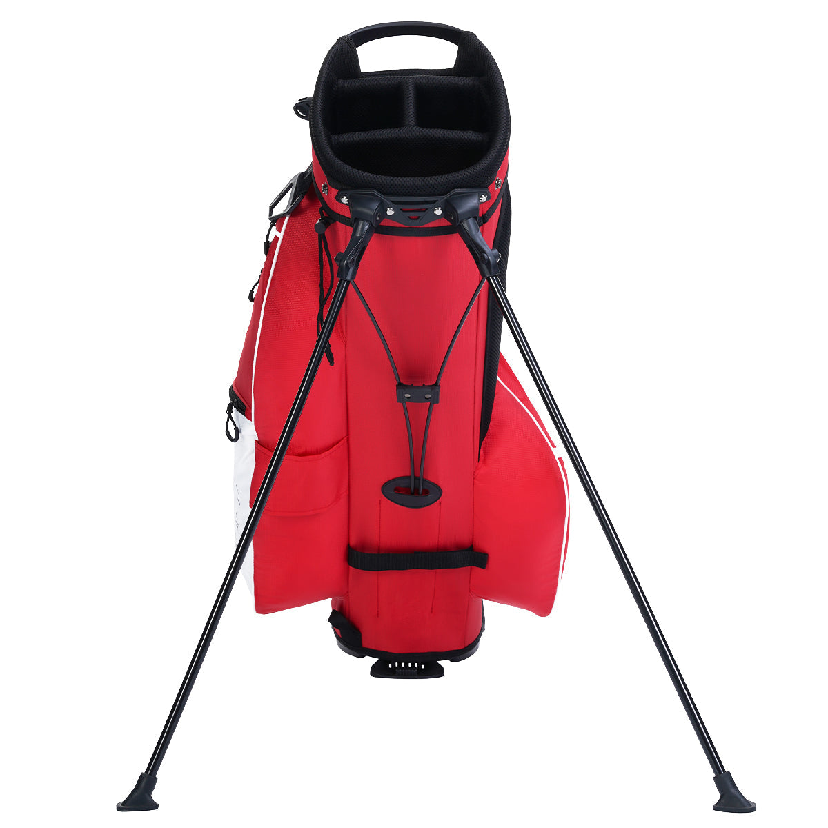 4-Way Full-Length Golf Stand Bag-Bright Red White