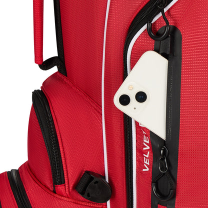 4-Way Full-Length Golf Stand Bag-Bright Red White
