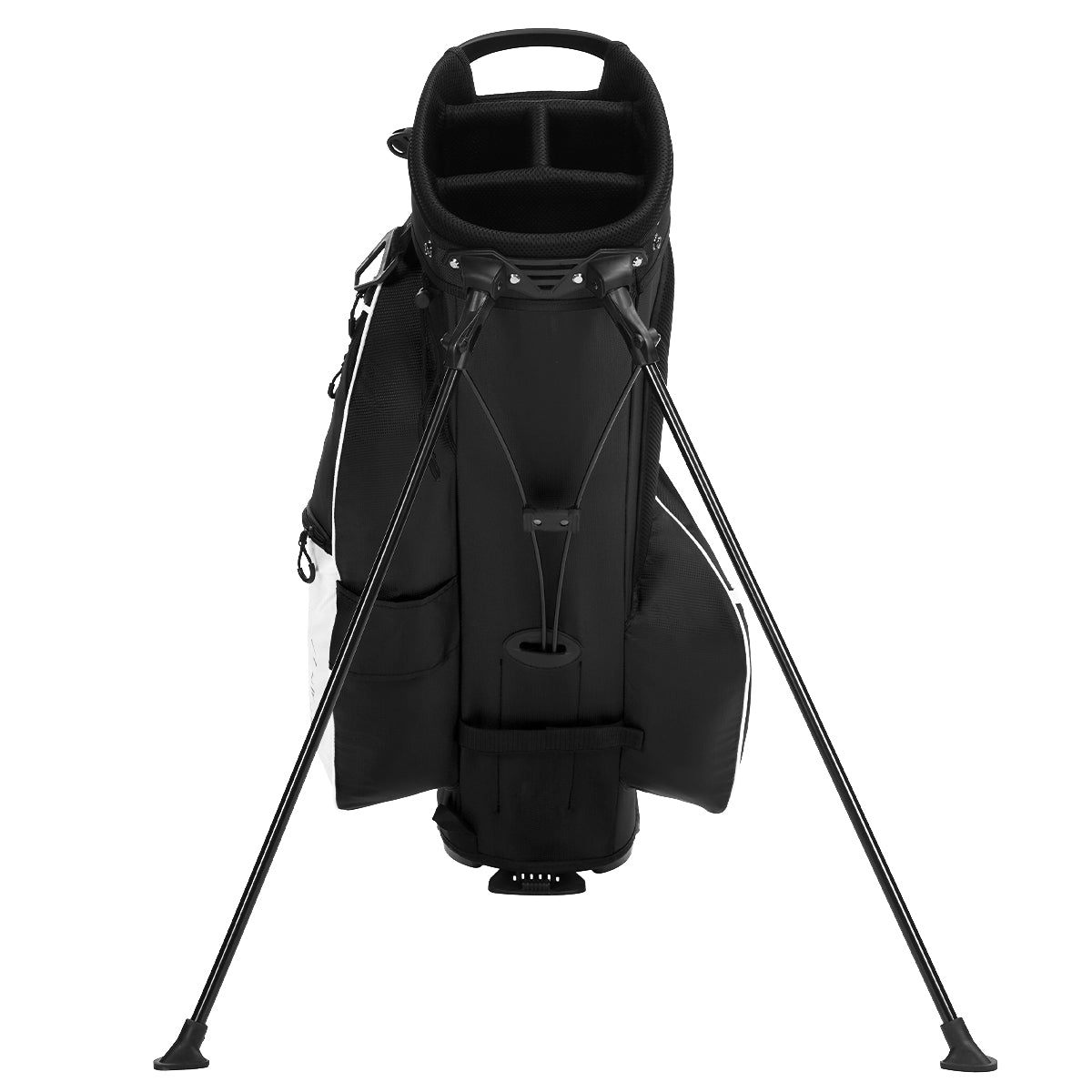 4-Way Full-Length Golf Stand Bag-Pure Black White
