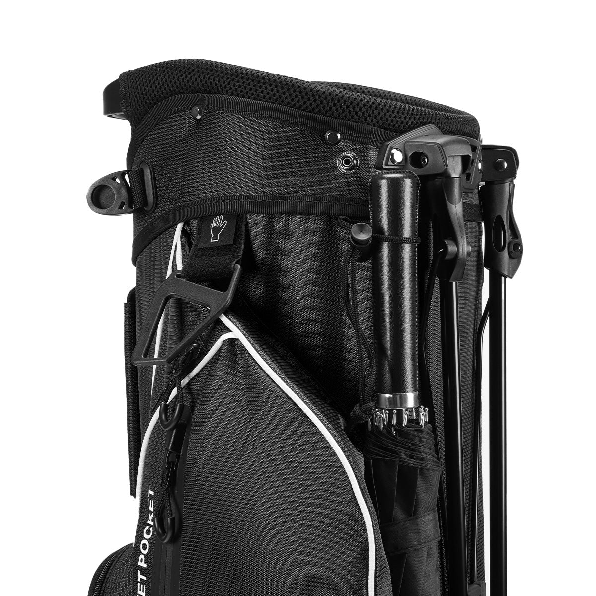 4-Way Full-Length Golf Stand Bag-Pure Black White