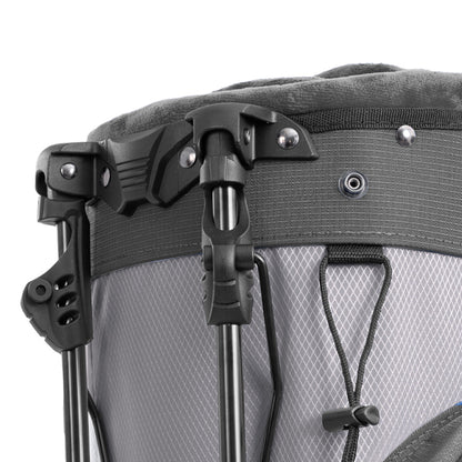 14-Way PU Leather Golf Stand Bag-Pure Black Gray